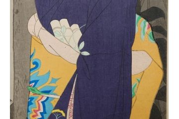 神保朋世　版画(絵画、木版画、多色摺り、美人画、着物、女性、落款)(R-079288)