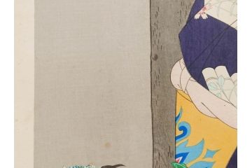 神保朋世　版画(絵画、木版画、多色摺り、美人画、着物、女性、落款)(R-079288)