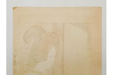 神保朋世　版画(絵画、木版画、多色摺り、美人画、着物、女性、落款)(R-079288)