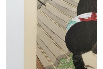 神保朋世　版画(絵画、木版画、多色摺り、美人画、着物、女性、落款)(R-079289)