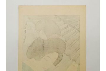 神保朋世　版画(絵画、木版画、多色摺り、美人画、着物、女性、落款)(R-079289)