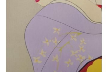 昭和32年5月作　神保朋世　版画(絵画、木版画、多色摺り、美人画、着物、女性、落款)(R-079290)