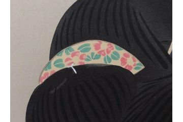 昭和32年5月作　神保朋世　版画(絵画、木版画、多色摺り、美人画、着物、女性、落款)(R-079290)