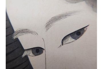 昭和32年5月作　神保朋世　版画(絵画、木版画、多色摺り、美人画、着物、女性、落款)(R-079290)