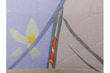 昭和32年5月作　神保朋世　版画(絵画、木版画、多色摺り、美人画、着物、女性、落款)(R-079290)