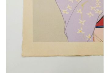 昭和32年5月作　神保朋世　版画(絵画、木版画、多色摺り、美人画、着物、女性、落款)(R-079290)