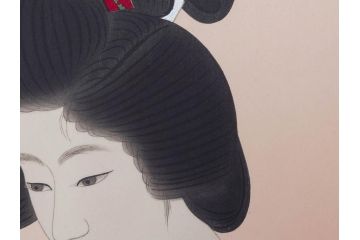 昭和32年12月作　神保朋世　版画(絵画、木版画、多色摺り、美人画、着物、女性、落款)(R-079291)