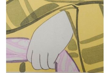 昭和32年12月作　神保朋世　版画(絵画、木版画、多色摺り、美人画、着物、女性、落款)(R-079291)