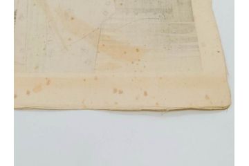真作　昭和36年春作　神保朋世　「雨」　版画(絵画、木版画、多色摺り、彫師 佐藤寿録吉、摺師 猪村正之助、番傘、和傘、美人画、着物、女性、落款)(R-079292)