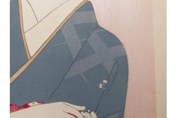 真作　昭和14年1月　神保朋世　「微薫」　限定200枚　版画(絵画、木版画、多色摺り、中村三次郎 印刷、石坂憲一 彫刻、美人画、着物、女性、落款)(R-079293)