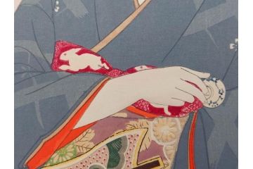 真作　昭和14年1月　神保朋世　「微薫」　限定200枚　版画(絵画、木版画、多色摺り、中村三次郎 印刷、石坂憲一 彫刻、美人画、着物、女性、落款)(R-079293)