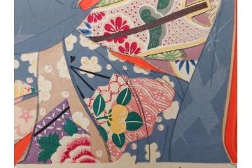 真作　昭和14年1月　神保朋世　「微薫」　限定200枚　版画(絵画、木版画、多色摺り、中村三次郎 印刷、石坂憲一 彫刻、美人画、着物、女性、落款)(R-079293)
