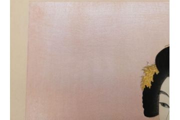 真作　昭和14年1月　神保朋世　「微薫」　限定200枚　版画(絵画、木版画、多色摺り、中村三次郎 印刷、石坂憲一 彫刻、美人画、着物、女性、落款)(R-079293)