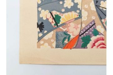真作　昭和14年1月　神保朋世　「微薫」　限定200枚　版画(絵画、木版画、多色摺り、中村三次郎 印刷、石坂憲一 彫刻、美人画、着物、女性、落款)(R-079293)