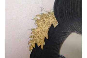 真作　昭和14年1月　神保朋世　「微薫」　限定200枚　版画(絵画、木版画、多色摺り、中村三次郎 印刷、石坂憲一 彫刻、美人画、着物、女性、落款)(R-079293)