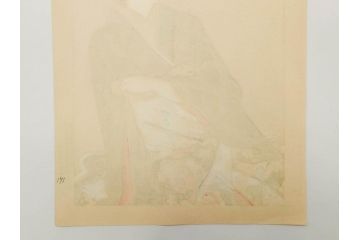 真作　昭和14年1月　神保朋世　「微薫」　限定200枚　版画(絵画、木版画、多色摺り、中村三次郎 印刷、石坂憲一 彫刻、美人画、着物、女性、落款)(R-079293)