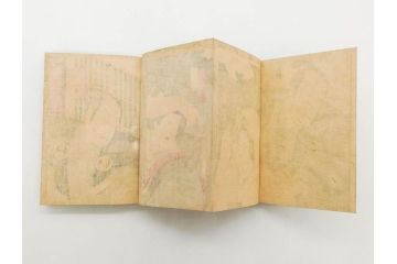 真作　幕末〜明治期　豊原国周　版画画帖25図(錦絵、浮世絵、役者絵、忠臣蔵、和本、古書、木版画、絵画)(R-079294)