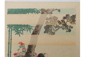 明治30年　宮川春汀　子供風俗　版画7枚セット(木版画、錦絵、浮世絵、絵画、多色摺り、ちんちんもがもが、凧揚げ、たこあげ、たまや、ぞうりはきかえへ、投扇興、とうせんきょう、たうせんきやう、かげやとうろくじ、めんこあそび)(R-079299)