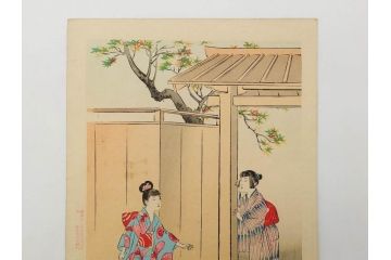 真作　明治30年　宮川春汀　子供風俗　版画9枚セット(木版画、錦絵、浮世絵、絵画、多色摺り、かずひろい、盲案内競争、おにごっこ、影絵遊び、かげえあそび、うをつり、かくれんぼう、動物園、たるみこし、さつき人形、五月人形)(R-079300)