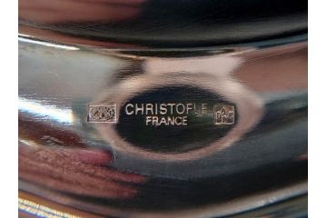 フランス　クリストフル　CHRISTOFLE　縁のフリルのようなデザインが上品なシルバープレート(中皿、変形皿、輪花型、銀食器、銀製品、テーブルウェア、ケース付き)(R-079301)