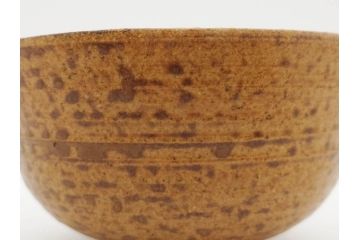 伊藤陶山　いらほ　4.1寸　侘び寂びを感じる茶碗(伊羅保、いらぼ、裏印、抹茶碗、茶道具、茶器、和食器、四寸一分、共箱付き、共布付き)(R-079306)