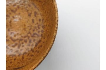伊藤陶山　いらほ　4.1寸　侘び寂びを感じる茶碗(伊羅保、いらぼ、裏印、抹茶碗、茶道具、茶器、和食器、四寸一分、共箱付き、共布付き)(R-079306)