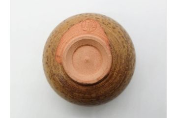 伊藤陶山　いらほ　4.1寸　侘び寂びを感じる茶碗(伊羅保、いらぼ、裏印、抹茶碗、茶道具、茶器、和食器、四寸一分、共箱付き、共布付き)(R-079306)