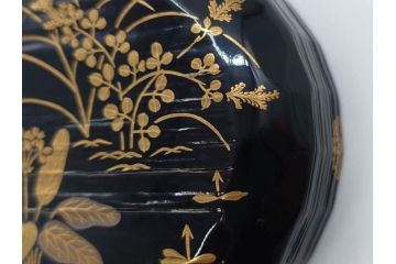 木具師 橋村萬象造　細やかな蒔絵が魅力の棗(折撓、花押、春秋、たんぽぽ、すすき、ススキ、花、植物、鵬雲斎書付き、木製、漆器、茶入れ、茶道具、茶筒、茶器、共箱付き)(R-079309)