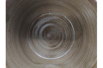 十四代 亀井味楽　味わい深い高取水指(水差、雲屯、水器、茶器、茶道具、茶陶、蝋色塗蓋補、鈴木表朔、鵬雲斎書付き、裏印、共箱付き)(R-079310)