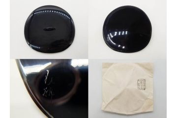 十四代 亀井味楽　味わい深い高取水指(水差、雲屯、水器、茶器、茶道具、茶陶、蝋色塗蓋補、鈴木表朔、鵬雲斎書付き、裏印、共箱付き)(R-079310)