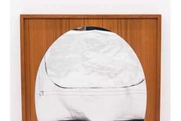 スウェーデン　GLAS MASTER MARKARYD　シンプルで木の温もり感じるミラー(壁掛け鏡、吊鏡、北欧)(R-079312)