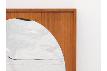 スウェーデン　GLAS MASTER MARKARYD　シンプルで木の温もり感じるミラー(壁掛け鏡、吊鏡、北欧)(R-079312)