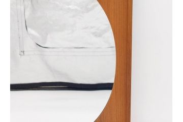 スウェーデン　GLAS MASTER MARKARYD　シンプルで木の温もり感じるミラー(壁掛け鏡、吊鏡、北欧)(R-079312)