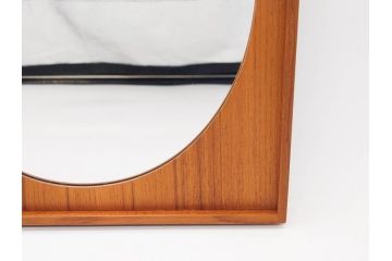 スウェーデン　GLAS MASTER MARKARYD　シンプルで木の温もり感じるミラー(壁掛け鏡、吊鏡、北欧)(R-079312)
