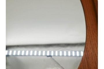 スウェーデン　GLAS MASTER MARKARYD　シンプルで木の温もり感じるミラー(壁掛け鏡、吊鏡、北欧)(R-079312)