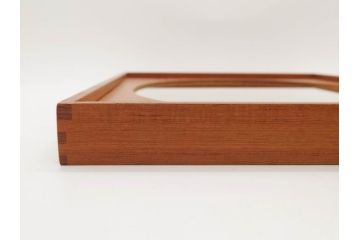 スウェーデン　GLAS MASTER MARKARYD　シンプルで木の温もり感じるミラー(壁掛け鏡、吊鏡、北欧)(R-079312)