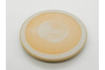 正木春蔵　九谷焼　呉須色絵　染付　約22cm　7.1寸　鮮やかに絵付けされた可愛らしい蓋物(向日葵、ひまわり、花、植物、大平、深鉢、和皿、和食器、七寸一分、裏印、外箱付き)(R-079320)