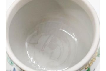 正木春蔵　九谷焼　呉須色絵　染付　穏やかなひとときを演出する急須(菊、花、植物、和食器、水注、茶道具、茶器、水指、水差、裏印)(R-079321)