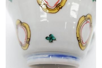 正木春蔵　九谷焼　呉須色絵　染付　愛らしいデザインが魅力のカップ&ソーサー2客セット(花、フラワー、植物、C&S、碗皿、洋食器、裏印)(R-079324)