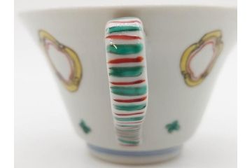 正木春蔵　九谷焼　呉須色絵　染付　愛らしいデザインが魅力のカップ&ソーサー2客セット(花、フラワー、植物、C&S、碗皿、洋食器、裏印)(R-079324)
