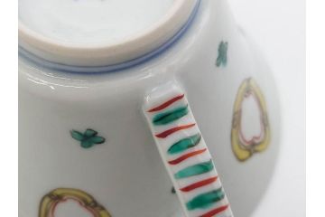 正木春蔵　九谷焼　呉須色絵　染付　愛らしいデザインが魅力のカップ&ソーサー2客セット(花、フラワー、植物、C&S、碗皿、洋食器、裏印)(R-079324)