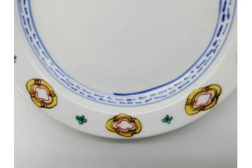正木春蔵　九谷焼　呉須色絵　染付　愛らしいデザインが魅力のカップ&ソーサー2客セット(花、フラワー、植物、C&S、碗皿、洋食器、裏印)(R-079324)
