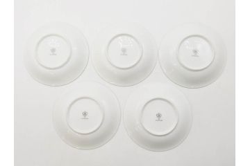 大倉陶園(OKURA、OAC)　 金蝕バラ　品格漂う豪華なプレート5枚セット(手描き、ディッシュ、ローズ、バラ、中皿、洋食器)(R-079325)