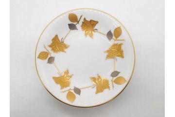 大倉陶園(OKURA、OAC)　 金蝕バラ　品格漂う豪華なプレート5枚セット(手描き、ディッシュ、ローズ、バラ、中皿、洋食器)(R-079325)