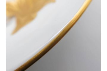 大倉陶園(OKURA、OAC)　 金蝕バラ　品格漂う豪華なプレート5枚セット(手描き、ディッシュ、ローズ、バラ、中皿、洋食器)(R-079325)