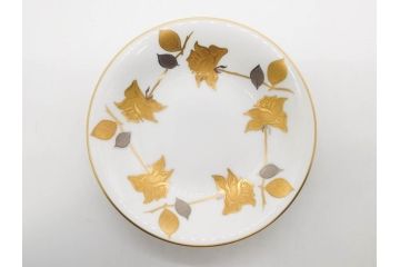 大倉陶園(OKURA、OAC)　 金蝕バラ　品格漂う豪華なプレート5枚セット(手描き、ディッシュ、ローズ、バラ、中皿、洋食器)(R-079325)