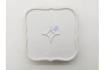 ヘレンド　ハンガリー　HEREND HVNGARY　アポニー・グリーン　オープンワーク　落ち着いた雰囲気のエレガントなプレート(トレイ、トレー、角皿、透かし、四角、スクエア、変形皿、レース、洋食器)(R-079326)