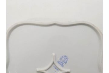 ヘレンド　ハンガリー　HEREND HVNGARY　アポニー・グリーン　オープンワーク　落ち着いた雰囲気のエレガントなプレート(トレイ、トレー、角皿、透かし、四角、スクエア、変形皿、レース、洋食器)(R-079326)