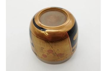 博友作　輪島塗　優美で豪華な棗(菊、花、雲模様、蒔絵、漆器、木製、茶入れ、茶筒、茶道具、茶器、共箱付き)(R-079327)