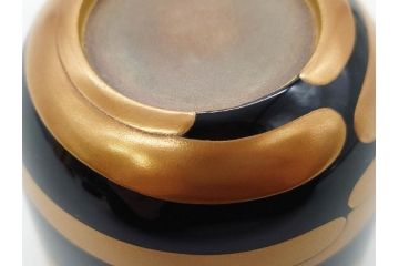 博友作　輪島塗　優美で豪華な棗(菊、花、雲模様、蒔絵、漆器、木製、茶入れ、茶筒、茶道具、茶器、共箱付き)(R-079327)